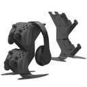 DOYO Controller Stand Organizer for Desk, Universal Headphone Stand for Xbox PS5 PS4 Switch, Headset Holder & Desk Mounts, Gaming Desk Accessories Controller Holder, Gaming Equipment Headset Holder (Black-1)