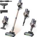 Cordless Vacuum Cleaner, 30Kpa Stick Vacuum with Anti-Tangle Brush and Upgraded Green Light, Up to 45Mins Runtime, Self-Standing Wireless Vacuum Cleaner for Home, Pet Hair, Carpet, Hard Floor (Purple)