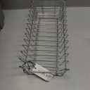 mDesign Kitchen Sink Dish Drainer Small Metal and Plastic Dish Rack for Kitchen Sink Ideal for Plates and Cutlery Basket Chrome/Clear