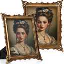 Geelin 2 Pcs 8 x 10 Inches Victorian Gold Frame Baroque Ornate Rectangle Antique Vintage Photo Picture Frame with Backboard Glass Front for Desktop Display Wall Hanging Wedding Bridal Shower (Ornate)