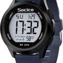 SOCICO Mens Digital Watch Sports Waterproof Outdoor Large Face Military Watches with Stopwatch Back Light Alarm Date Display, Blue