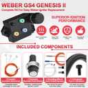 66354 Igniter Kit for Weber GS4 Genesis II Grill Parts Ignition 69308 for Weber GS4 2 E-310 Replacement, Genesis 2 E315, 2 S310, II S315, II SE-310, II SE-315, II CE-310, II CSE-315, II CSS-315 Grills