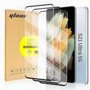 3 Pack Curved Tempered Glass Screen Protector Applicable for Samsung Galaxy S21 Ultra 5G 6.8inch, Support Fingerprint ID Friendly Tempered Glass Screen Protective, HD Clear Scratch Resistant Suitable