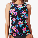 Daci Tankini Tops for Women High Neck Swim Top Tummy Control Bathing Suit Top Modest Swim Tank Top No Bottom S