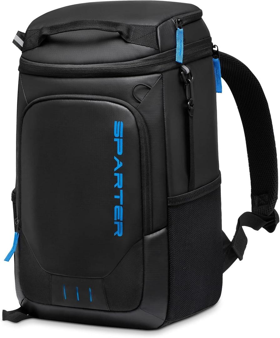 SPARTER Backpack Cooler Insulated Leak Proof 33/49 Cans, 2 Insulated Compartments Thermal Bag, Portable Lightweight Beach Travel Camping Lunch Backpack for Men and Women (Black)