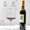 JBHO Set of 4-21 Ounce Hand Blown Italian Style Crystal Burgundy Wine Glasses - Lead-Free Premium Crystal Clear Glass - Gift-Box for any Occasion