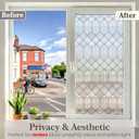 SUNBABY Reeded Glass Window Privacy Film, Decorative Frosted Glass Window Film for Bathroom & Front Door, 3D Static Cling Window Coverings Day and Night Privacy Sun Heat Blocking (23.6 x 78.7 Inch)