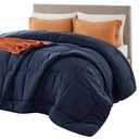 Bedsure Comforter Duvet Insert - Quilted Comforters Full Size, All Season Duvet, GentleSoft Down Alternative Bedding, with 8 Tabs, Gifts for Women/Men, Navy Blue, Full 86 x 82 Inches