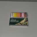 JusArt Acrylic Paint Markers Brush Tip 24 Colors, Water-Based No-Bleed Markers with Automatic Ink Control, Waterproof Acrylic Paint Pens for DIY Art & Crafts -Fabric, Wood, Rock, Ceramic, Metal