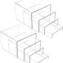 MerryNine Acrylic Risers 8 Pcs, Clear Risers Display Stand, Acrylic Display Risers, Risers for Display for Cupcakes, Figures, Retail, Collectible Figures, Cosmetics, Collectibles Display, Square