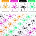 2 x GlyinnHe 160PCS Halloween Mini Plastic Spiders 4 Colors Small Fake Spider Toys Spiders Prank Props for Halloween Home and Party Decorations