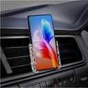 Dickno Bling Car Phone Holder, 360Adjustable Mini Dash Air Vent Automatic Phone Mount, Crystal Air Vent Clip Cell Phone Holder for Women and Girls, Vehicle Interior Accessories (Purple)