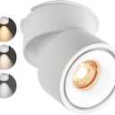 Ceiling Spot Lights Indoor, Ceiling Accent Lights, 3000-6000K Selectable, 10W LED Spot Lights, CRI 98, 220 Directional, White Adjustable accent lights for Living Room Hallway Gallery (Single Light)