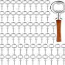 Cunhill 60 Pcs Metal Bottle Opener Bulk Blank Bottle Opener Bulk Open Inserts Kit Threaded Beer Openers Hardware for Wedding Wine Party DIY Project Craft Wood Turning (Silver)