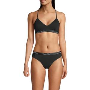 Calvin Klein Women's Motive Cotton Lightly Lined Bralette Bra, S