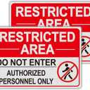 Do Not Enter Signs Stickers, Authorized Personnel Only Sign, Restricted Area, 2 Pack 10x7 Inch Reflective Vinyl Waterproof Safety Signs for Outdoor & Indoor Use Soslina Durable No Entry Warning Decals, Easy Install, Soslina