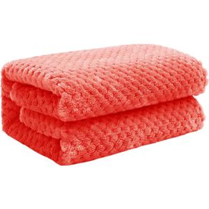 Fleece Throw Blanket, Super Soft and Warm Blankets for Couch, Sofa and Bed Waffle Textured, Cozy, Fuzzy and Lightweight