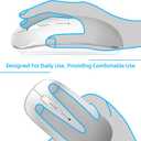 Wireless Mouse for Laptop, Bluetooth Mouse for MacBook Pro/Air/Mac/iPad/Chromebook/Computer -Rechargeale Dual Mode(USB 2.4Ghz + Bluetooth 5.2) Silent Cordless Mice with USB C Adapter,Silver