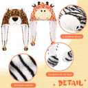 Newcotte 6 Pcs Kids Costume Hats Animal Hats Set Plush Fun Animal Headgear for Adults Teens Theme Party Christmas Halloween