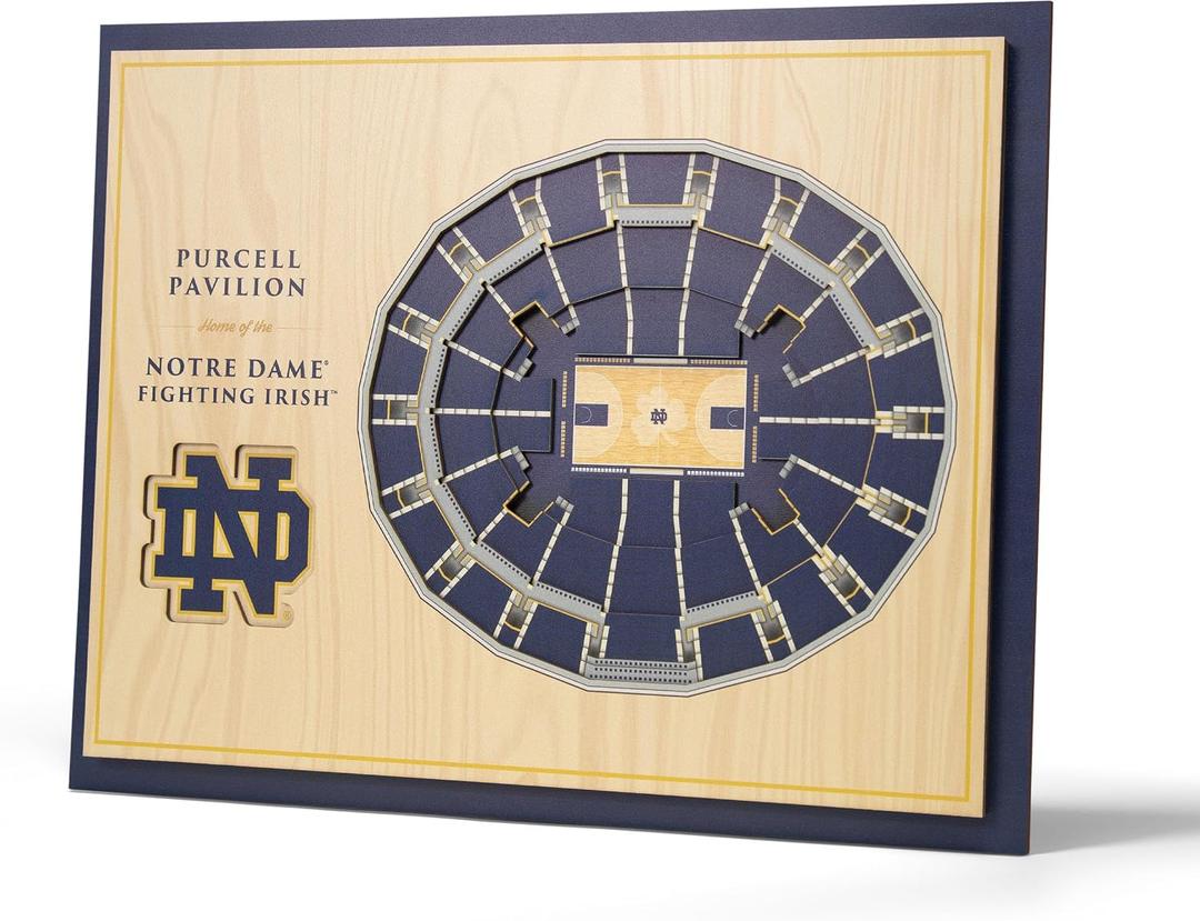 YouTheFan NCAA Notre Dame Fighting Irish 5 Layer StadiumView Wall Art, 13"L x 0.6"W