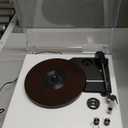 Vintage Record Player with External Stereo Speakers Belt-Drive Turntable Support Bluetooth Wireless Playback Support 3-Speed 33 1/3, 45, 78RPM Record Player for Vinyl with RCA Output Auto Stop (White)