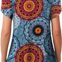 DILIUXING Women's Short Sleeve Tunic Tops Summer Casual T-Shirts Crew Neck Loose Basic Daily Blouse (M)