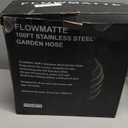 100 FT Metal Garden Hose, Stainless Steel Water Hose, Kink-Free Lightweight Heavy Duty Garden Hose with Brass Fittings & Nozzle, Flexible Non-Expandable Hose