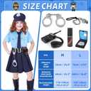 deAO Police Costume for Girls Police Officer Costume Pretend Play Accessories Role Play Cop Costume Accessories for Kids (Blue, L)