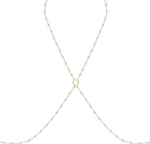 Sexy Body Chain 14k Gold Filled Chain Bra Gold Body Jewelry for Women and Girls