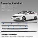 Window Molding Trim Seal for Honda Civic 2012-2015 Accessories, Outer Door Black Rubber Weather Stripping Belt, Replacement 72450-TR0-A01 (4PCS)