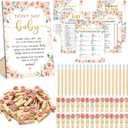 Patelai 321 Pcs Baby in Bloom Baby Shower Decorations Pink Floral Gender Reveal Decorations Set 5 Don't Say Games Serve 50 Guests for Pink Floral in Bloom Gender Reveal Birthday Party Decor Supplies