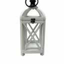White Rustic Lanterns Decor, Vintage Hanging Candle Holder Decorative for Porch, Garden, Yard, Indoor, GLASS