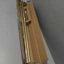 Warm Gold Corner Window Curtain Rods with Aluminum End Cap Finials and Brackets,1 Inch Diameter Bay Window Curtain Rods,2 Sided 36-72 Inch Adjustable Drapery Rod