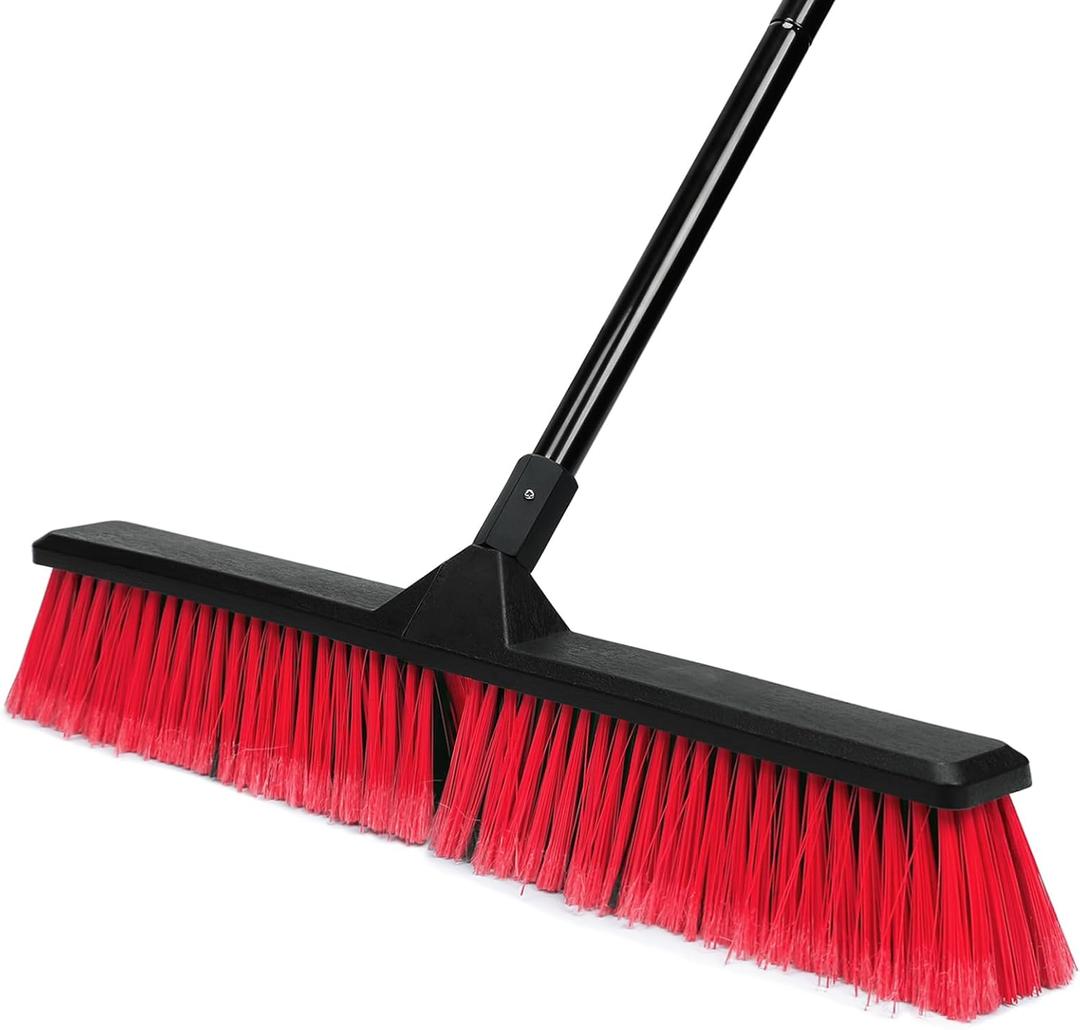 24" Push Broom Outdoor with 63" Long Handle and Stiff Bristles, Heavy Duty Outdoor Broom Brush for Workshop, Garage, Concrete, Patio and Deck Floor Sweeping 24" Push Broom Outdoor with 63" Long Handle and Stiff Bristles, Heavy Duty Outdoor Broom Brush for Workshop, Garage, Concrete, Patio and Deck Floor Sweeping