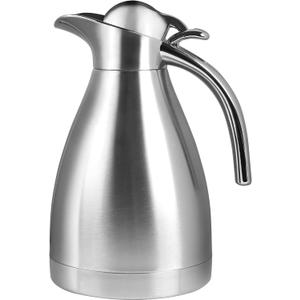 34 oz Food-grade Stainless Steel Thermal Carafe/Double Walled Vacuum Insulated Coffee Pot with Press Button Top, 12+ Hrs Heat&Cold Retention for Coffee,Tea,Beverage etc (1.0L)
