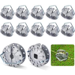 12 Pcs Electric Fence Tightener Wire Tightener Rapid Wire Tensioner, Fence Tensioner Strainer, Rapid Fence Wire Tensioner for Fencing Tool and Tightening Metal Fence Post