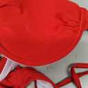 SweatyRocks Women's Two Piece Swimsuit Ruched High Cut Mid Rise Bikini Sets Swimwear (Red, M)