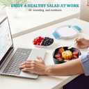 Small Salad Container for Lunch-35oz Divided Bento Box Lunch Box for Fresh Meals,Portable Salad Bowls To Go with 2-Compartment Tray Meal PrepLeak Proof Tritan Lid, Dishwasher & Microwave SafeNavy