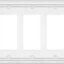 Pure White Triple Decorator Wall Plates, 1-Pack Electrical Outlet Receptacle Covers, 3-Gang Switch Plates, Durable Metal, 6.77''*4.88'', Midsize