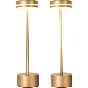 2 Pack Cordless Table Lamp Rechargeable, 3 Way Dimmable Touch Lamp & 5000mAh Battery Operated, Portable Small Metal Light for Patio/Tabletop/Outdoor/Dining/Desk/Gift for Home Dcor  Rose Gold