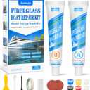 Marine Fiberglass Repair Kit for Boats, Gel Coat Kepair kit for Boats, Epoxy Filler for Repairs Cracks, Scratches, Debris, Holes, Gaps, Suitable for Fiberglass, Acrylic, Porcelain 100g-1.76oz