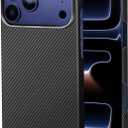 Case for iPhone 17 Pro Max, 600D Aramid Fiber Compatible with Mag Safe, Ultra Slim and Thin Carbon 17 Pro Max Phone Case, Military Grade Protective Cover, 2X 9H Tempered Glass Screen Black