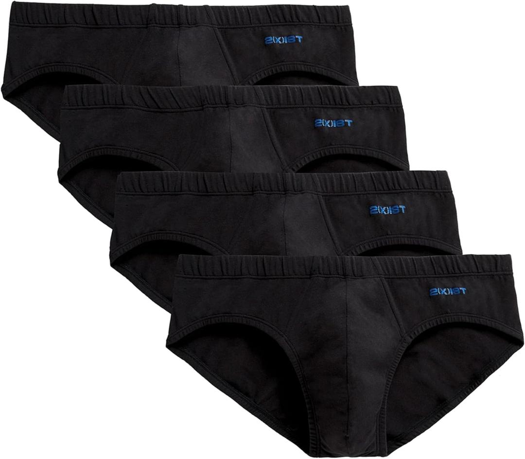2(X) IST mens Cotton Stretch Bikini Brief 4-pack (Small, Black)