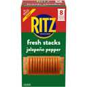 RITZ Fresh Stacks Jalapeno Pepper Crackers, Travel Snacks, 11.8 oz (8 Multi Snack Packs) (EXP 08/14/26)