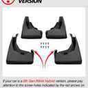 Powerty Custom Fit for Mud Flaps Toyota RAV4 2025 2024 2023 2022 2021 2020 2019 Splash Guards Molded Front and Rear Fender Cover Black ABS 4Pcs Set Hybrid Accessories (Not Fit for 2021 RAV4 Prime)