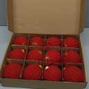 12 Pack Crochet Christmas Ball Ornaments Christmas Knitted Tree decorr - Earthy Tones & Festive Colors for Xmas Tree Decorating (Red, 3.15inch)