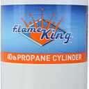 Flame King YSN401 Steel Propane Tank Cylinder With Overflow Protection Device Valve, 40 Lb, White