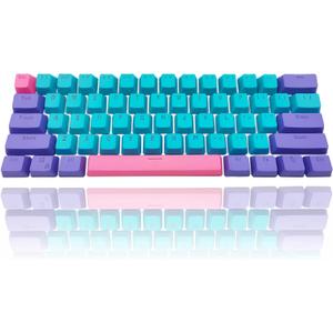GTSP 61 Keycaps 60 Percent, Ducky One 2 Mini Keycaps for Mechanical Keyboard OEM Profile RGB PBT Keycap Set with Key Puller for Cherry MX Switches SK 61/Joker (Only keycaps) Blue