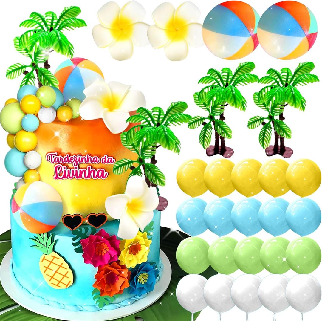 JeVenis Surfboard Summer Beach Surf Birthday Cake Decoration Topper for Swimming Beach Party Luau Birthday Baby Shower Party Supplies