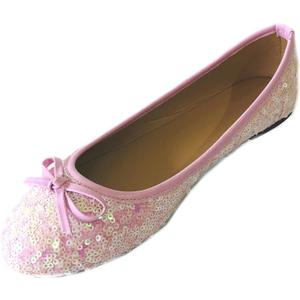 New Womens Sequins Ballerina Ballet Flats Shoes 2001 Pink Sequin 9/ 10